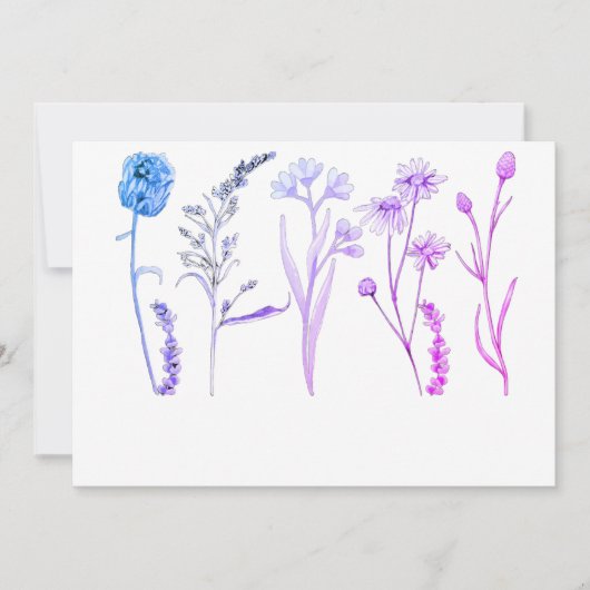 Invitation Fleurs botaniques pour mariages, réceptions et évé (Devant)
