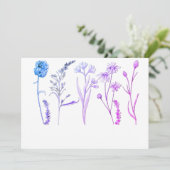Invitation Fleurs botaniques pour mariages, réceptions et évé (Debout devant)