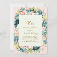 Fleurs Botaniques Rose Sépia Floral 90e Anniversai