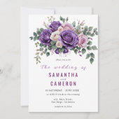 Invitation Fleurs botaniques rousses Mariage géométrique (Devant)