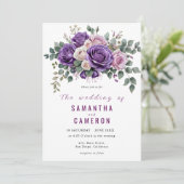 Invitation Fleurs botaniques rousses Mariage géométrique (Debout devant)