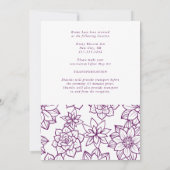 Invitation Fleurs botaniques rousses Mariage géométrique (Dos)