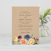 Invitation Fleurs Botaniques Rustiques de Mariage de Campagne (Debout devant)