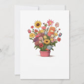 Invitation Fleurs, bouquet, pot de fleurs (Devant)