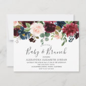 Invitation Fleurs Bourgogne Baby & Brunch Baby shower invitat (Devant)