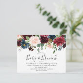 Invitation Fleurs Bourgogne Baby & Brunch Baby shower invitat (Debout devant)