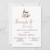 Invitation Fleurs Bourgogne Fête des mariées de raisins à vin (Devant)