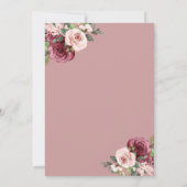 Invitation Fleurs Bourgogne Fête des mariées de raisins à vin (Dos)