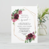 Invitation Fleurs Bourgogne Fête des mariées Virtuelle Par Co (Debout devant)