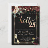 Invitation Fleurs Bourgogne, Frame, Champagne 25e anniversair (Devant)