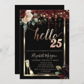 Invitation Fleurs Bourgogne, Frame, Champagne 25e anniversair (Devant / Derrière)