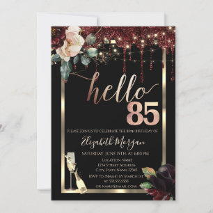 Invitation Fleurs Bourgogne, Frame, Champagne 85e anniversair