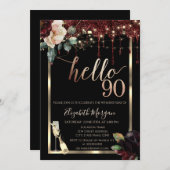 Invitation Fleurs Bourgogne, Frame, Champagne 90e anniversair (Devant / Derrière)