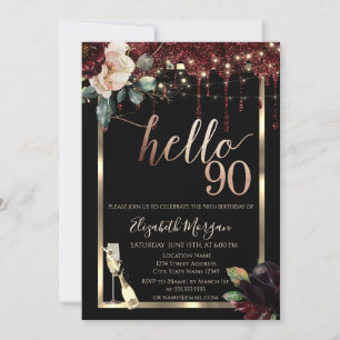 Invitation Fleurs Bourgogne, Frame, Champagne 90e anniversair