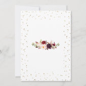 Invitation Fleurs Bourgogne Parties scintillant or Mariage Co (Dos)