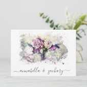 Invitation *~* Fleurs Bourgogne RSVP QR AR26 MARIAGE floral (Debout devant)