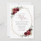 Invitation Fleurs Bourgognes, Fleurs rouges, Mariage Floral (Devant)