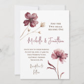 Invitation Fleurs bourguignonnes à la mode Mariage de la Bibl (Devant)