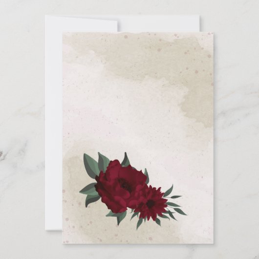 Invitation Fleurs bourguignonnes mariage (Dos)