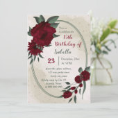 Invitation Fleurs bourguignonnes verdure anniversaire géométr (Debout devant)