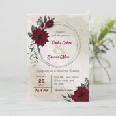 Invitation Fleurs bourguignonnes verdure mariage de couronne (Debout devant)