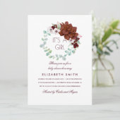 Invitation Fleurs Bourguignonnes Wreath Baby shower élégant (Debout devant)