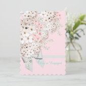 Invitation Fleurs BRIDE & Douche en treillis Pink Party (Debout devant)