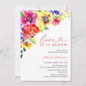 Invitation Fleurs brillantes Amour dans la Fête des mariées e (Devant)