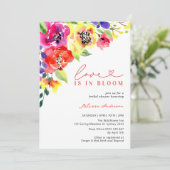 Invitation Fleurs brillantes Amour dans la Fête des mariées e (Debout devant)