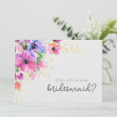 Invitation Fleurs Brillantes et Demoiselle d'Honneur en Or (Debout devant)