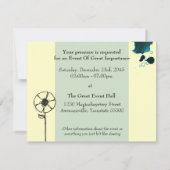 Invitation Fleurs brouillées bleues (Dos)