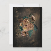 Invitation Fleurs Brown Damask Dark Gothic Quinceañera (Dos)