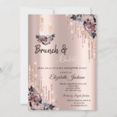 Invitation Fleurs, brunch Drips & Bubbly Shower de mariage (Devant)