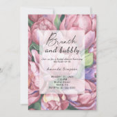 Invitation Fleurs - Brunch et champagne pour une baby shower (Devant)