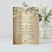 Invitation Fleurs Brunch Sepia Gold Mariage Anniversaire (Debout devant)