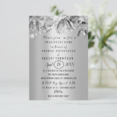 Invitation Fleurs Brunch Silver GRay Mariage Anniversaire (Debout devant)