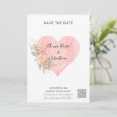 Invitation *~* Fleurs cardiaques AR6 QR MARIAGE ENREGISTRER L (Debout devant)