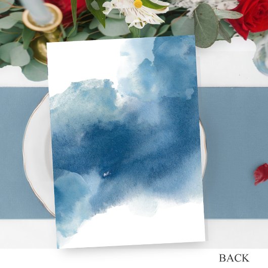 Invitation Fleurs célestes, Élégant bleu rouge violet floral