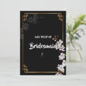 Invitation Fleurs cerises blanches et femme de chambre à cadr (Debout devant)