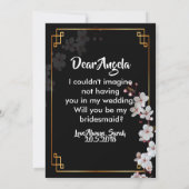 Invitation Fleurs cerises blanches et femme de chambre à cadr (Dos)