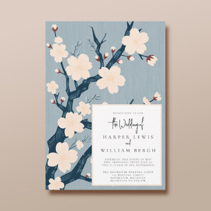 Invitation Fleurs cerises japandi mariage