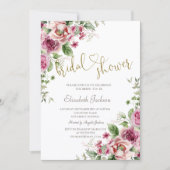 Invitation Fleurs Chic Baptême de Mariage (Devant)