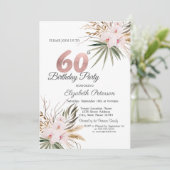 Invitation Fleurs Chic Boho 60e Anniversaire (Debout devant)