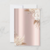 Invitation Fleurs Chic Boho Rose Gold Dîner de Répétition (Dos)