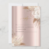 Invitation Fleurs Chic Boho Rose Gold Mariage RSVP (Devant)