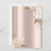Invitation Fleurs Chic Boho Rose Gold Mariage RSVP (Dos)
