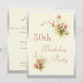 Invitation Fleurs Chic de Printemps 30e Anniversaire (Devant / Derrière)