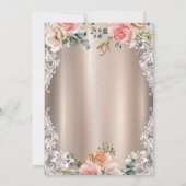 Invitation Fleurs Chic, Dentelle, Tiara Quinceañera (Dos)