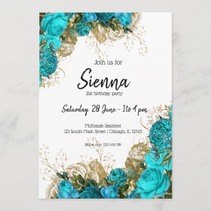 Invitation Fleurs chic et glamour modernes pour toutes les oc