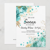 Invitation Fleurs chic et glamour modernes pour toutes les oc (Devant / Derrière)